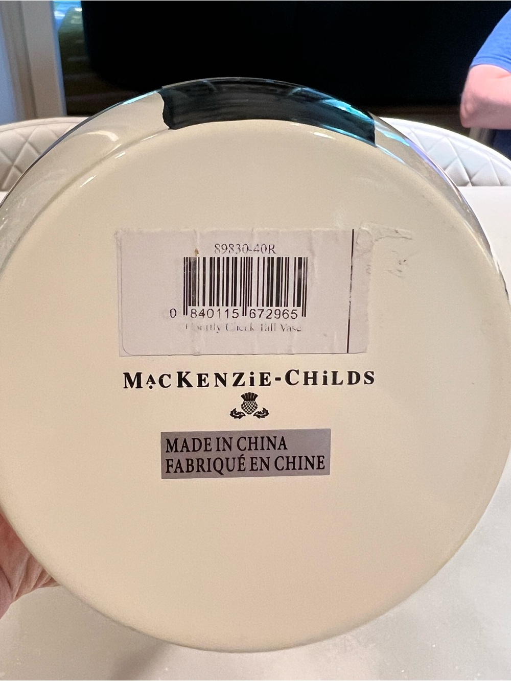 Mackenzie Childs Courtly Check Enamel Vase - Picture 3 of 3
